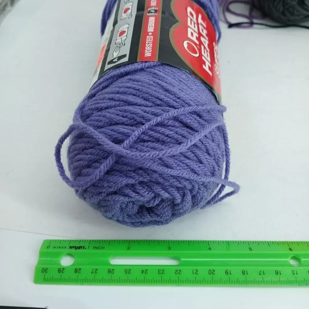 5X Red Heart Mixed Colors Acrylic Yarn
